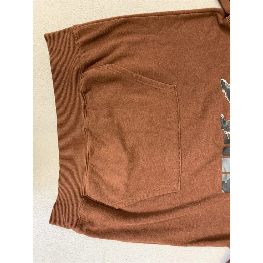 The North Face Hoodie Men's Small Bear Long Sleeve Pullover Sweater Brown‎
